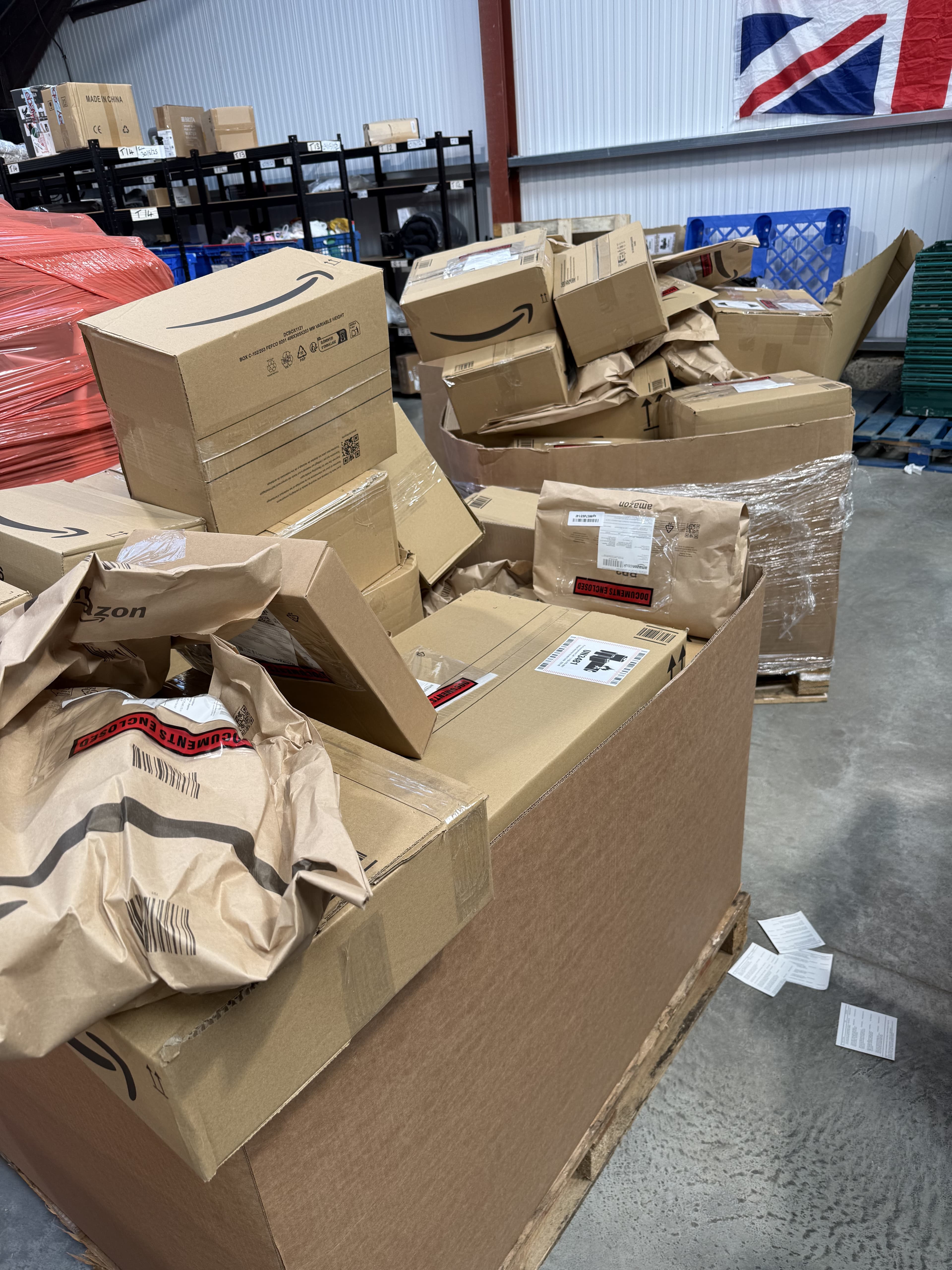 Amazon boxes pallet